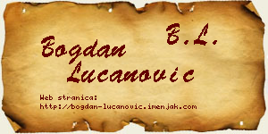 Bogdan Lučanović vizit kartica